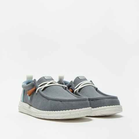 WALLY CRAFT LINEN MONUMENT GREY FADED DENIM SNEAKERS UOMO IN TESSUTO