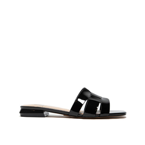 AV6803 BLACK CIABATTA DONNA IN VERNICE