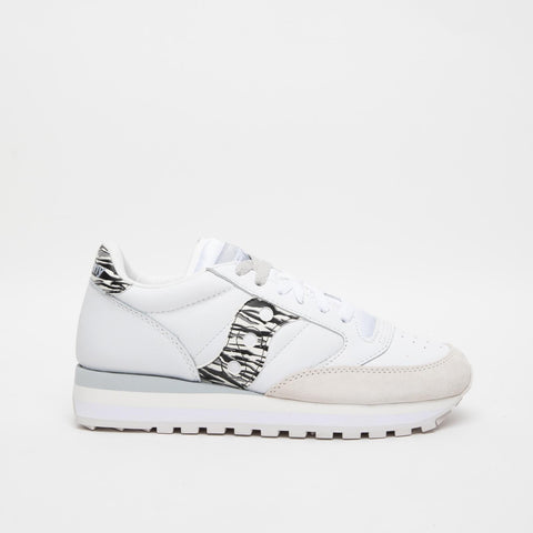 JAZZ TRIPLE WHITE ZEBRA SNEAKERS DONNA IN PELLE