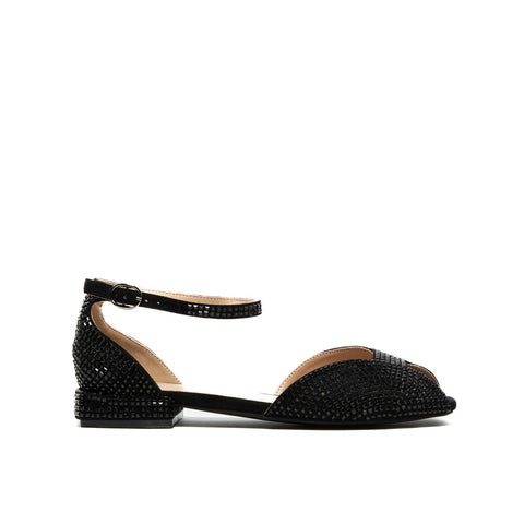 SIENA BLACK SANDALO DONNA IN TESSUTO