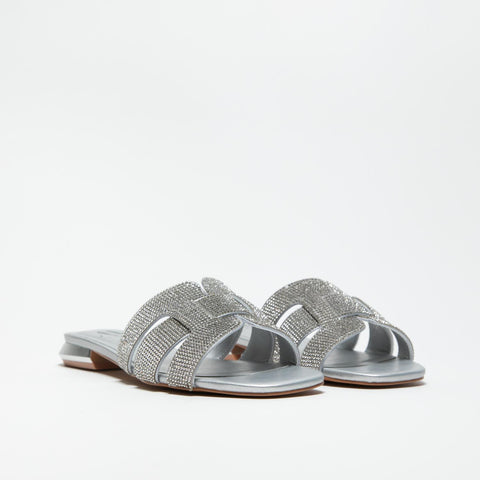AV6811 SILVER CIABATTA DONNA CON STRASS