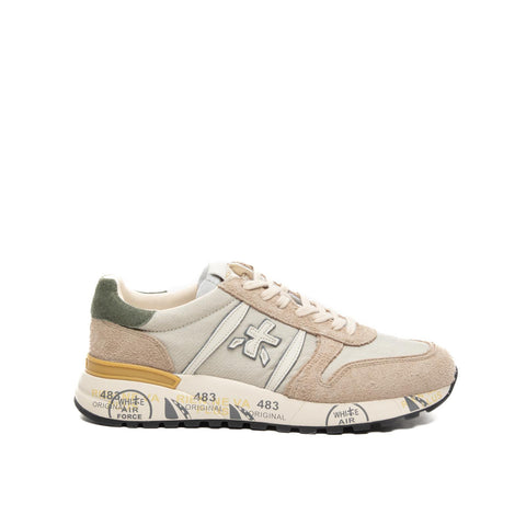 LANDER BEIGE 6983 SNEAKERS UOMO IN PELLE