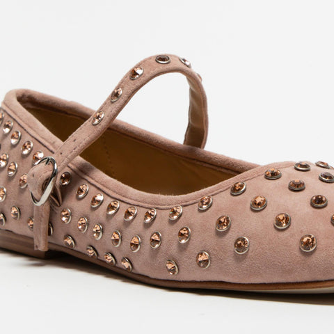 V250534 OLD PINK BALLERINA DONNA IN PELLE