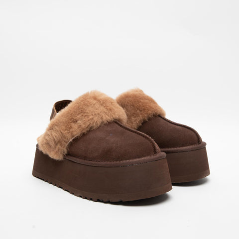 FUNKETTE BURNT CEDAR SABOT DONNA IN PELLE