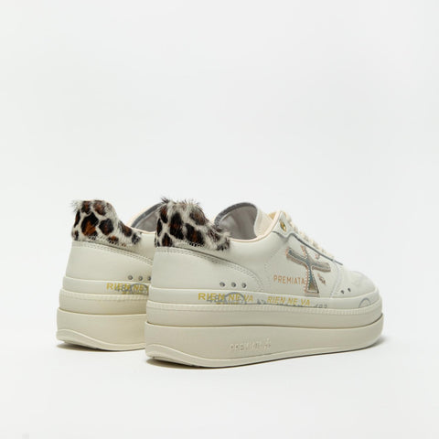 MICOL CREMA SNEAKERS DONNA IN PELLE