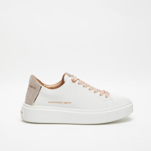 LONDON WHITE GOLD SNEAKERS DONNA IN PELLE