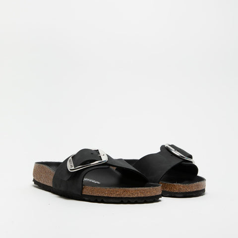 MADRID BIG BUCKLE BLACK CIABATTA DONNA IN PELLE