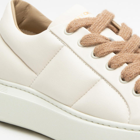 210-D CREAM SNEAKERS DONNA IN PELLE