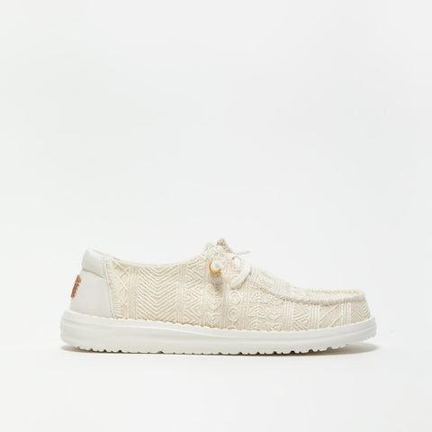 WENDY CROCHET LACE WHITE GOLD SNEAKERS DONNA IN TESSUTO
