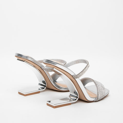 CIABATTA ARGENTO DONNA CON STRASS