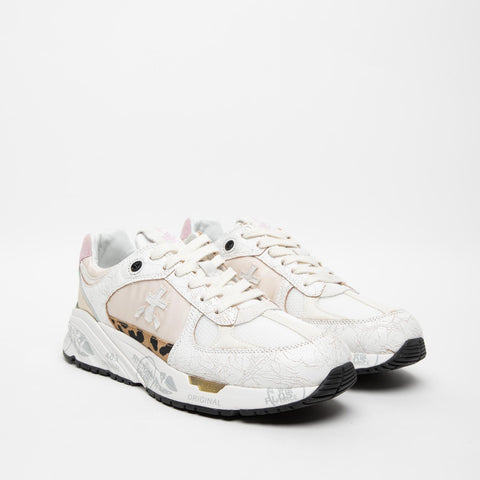 MASED BEIGE SNEAKERS DONNA IN PELLE E TESSUTO