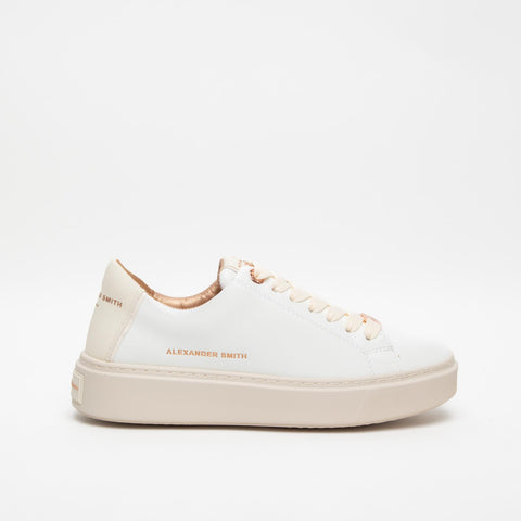 LONDON WHITE CREAM SNEAKERS DONNA IN PELLE