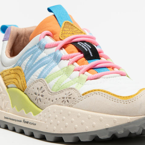 WASHI BEIGE WHITE SNEAKERS DONNA IN PELLE