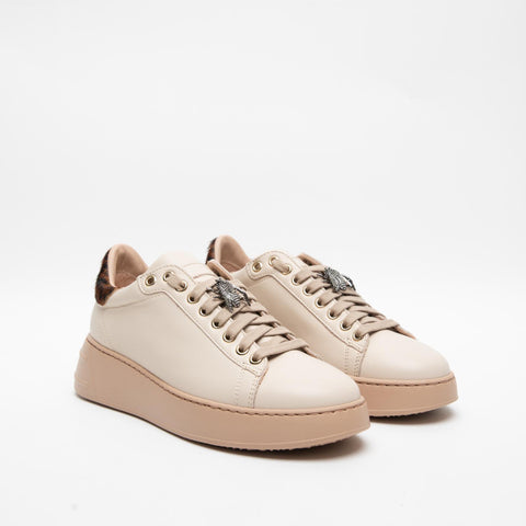 888-D BEIGE SNEAKERS DONNA IN PELLE
