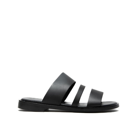 86P0 NERO CIABATTA DONNA IN PELLE