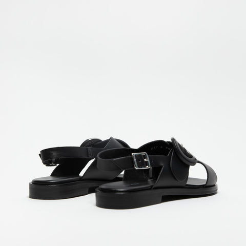86P6 NERO SANDALO DONNA IN PELLE