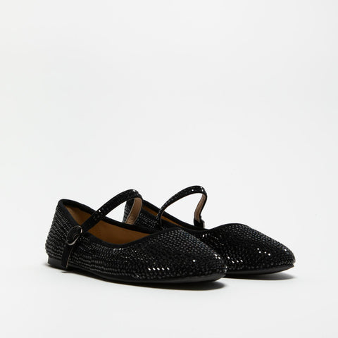 V250536 BLACK BALLERINA DONNA IN TESSUTO