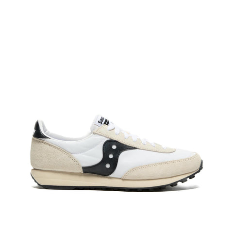 TRAINER 80 WHITE BLACK SNEAKERS UNISEX IN PELLE