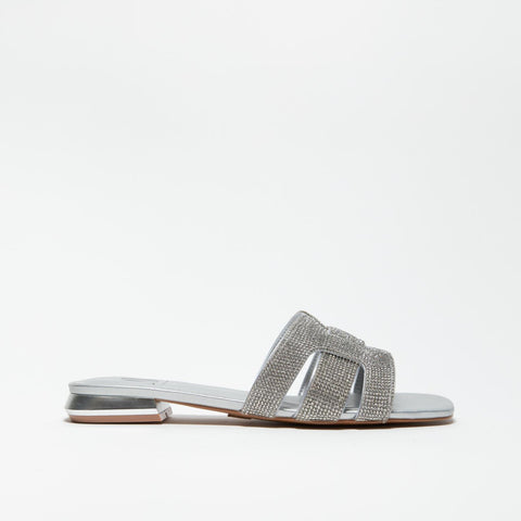 AV6811 SILVER CIABATTA DONNA CON STRASS