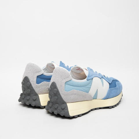 U327WRA AZZURRO/GRIGIO SNEAKERS UOMO IN PELLE E TESSUTO