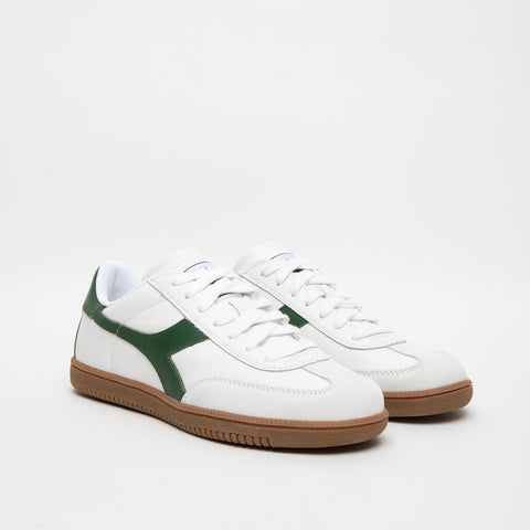 TRAINER WHITE GREEN SNEAKERS UOMO IN PELLE