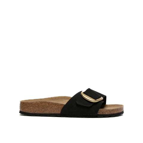 MADRID BIG BUCKLE BLACK CIABATTA DONNA IN PELLE
