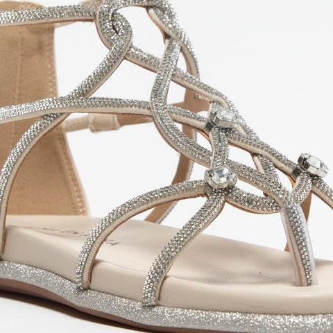 V2551604 NAPOLES ICE SANDALO DONNA IN PELLE CON STRASS