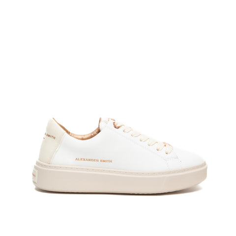 LONDON WHITE CREAM SNEAKERS DONNA IN PELLE