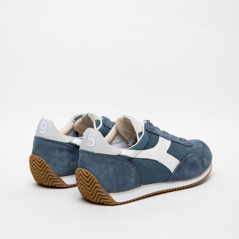 EQUIPE H CANVAS STONE WASH NAVY SNEAKERS UOMO IN PELLE E TESSUTO