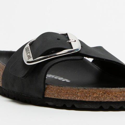 MADRID BIG BUCKLE BLACK CIABATTA DONNA IN PELLE