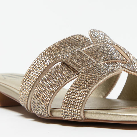 AV6811 GOLD CIABATTA DONNA CON STRASS
