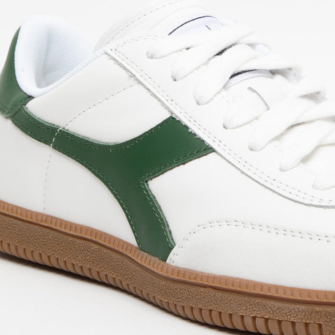 TRAINER WHITE GREEN SNEAKERS UOMO IN PELLE