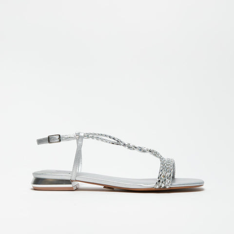 AV6812 SILVER SANDALO DONNA CON STRASS